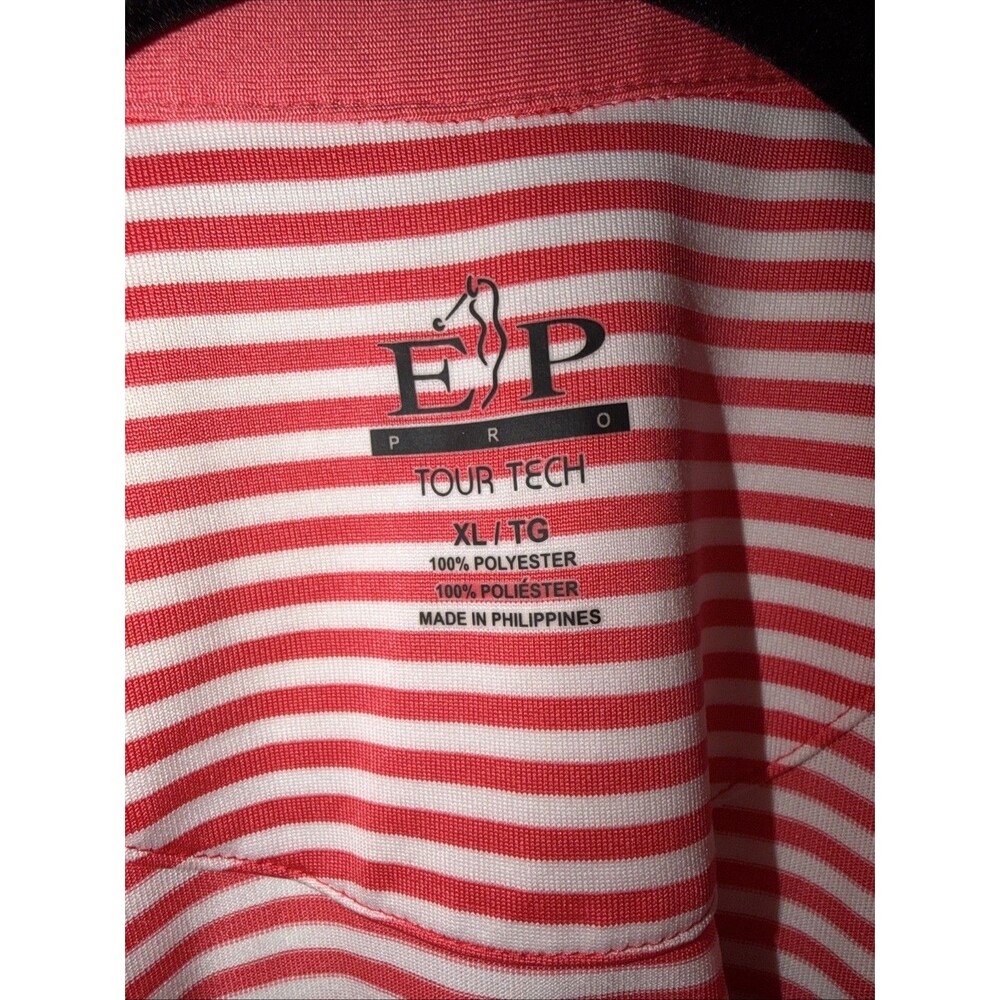 EP Pro Tour Tech Polyester Polo Golf Shirt Women Size XL Striped Performance - Picture 3 of 10